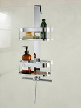 Next Chrome Shower Caddy with Wiper - Over the Door Storage Organizer- Buy online at McGrocer