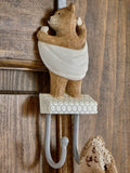 Natural Bertie Bear over door hook, imported from the UK