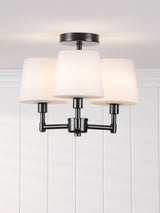 Next Laura Ashley Matt Black Bayfield 3 Light Semi Flush Ceiling Light Ip44- Buy online at McGrocer