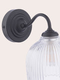 Laura Ashley Charissa wall light matt black IP44 - British product