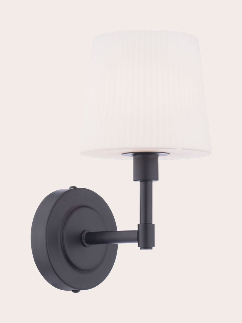 Laura Ashley Bayfield wall light matt black opal glass - British product