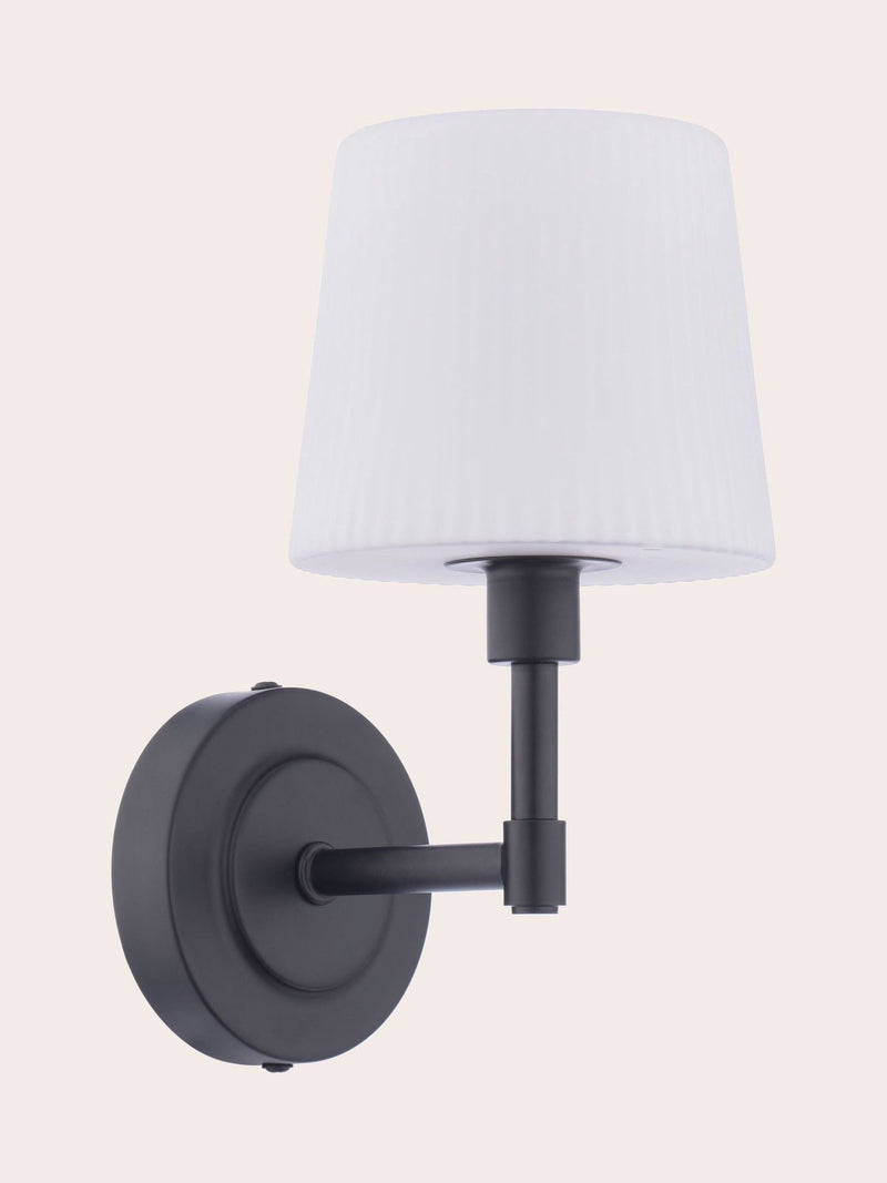 Laura Ashley Bayfield wall light matt black opal glass - British product