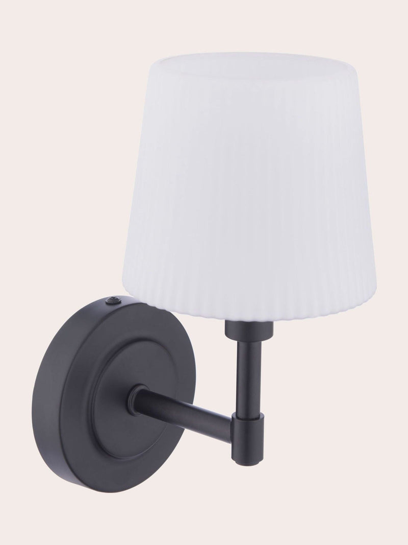 Laura Ashley Bayfield wall light matt black opal glass - British product