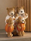 Bertie Bear Family Pumpkin Ornament 9cm height, imported from the UK