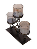 Laura Ashley Esther Antique Gold 3 light hurricane candle holder, UK version