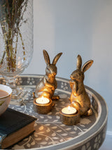 Next Laura Ashley Gold Rabbit Tea Light Holders Set of 2- Buy online at McGrocer
