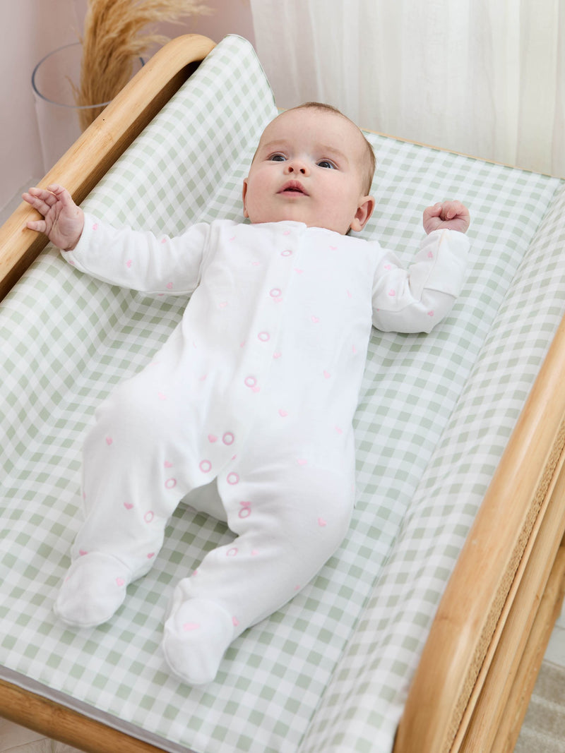 JoJo Maman Bébé green gingham changing mat, imported from the UK