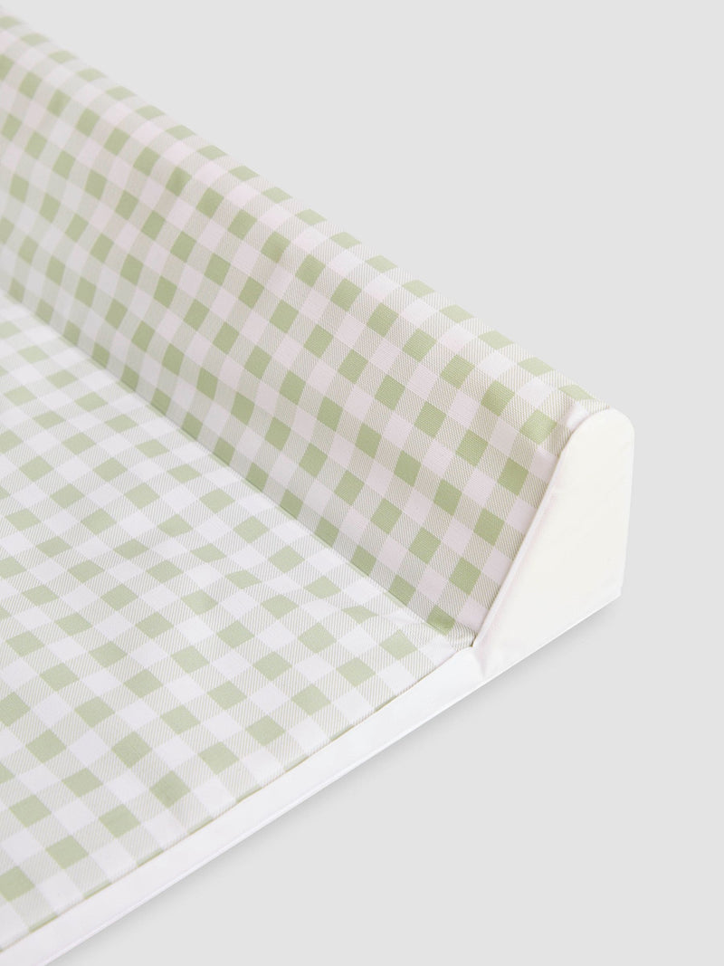 JoJo Maman Bébé green gingham changing mat, imported from the UK