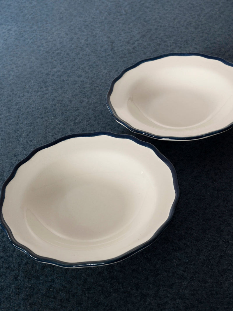 Laura Ashley blue Hedingham deep plates set of 2 22.5cm, UK version
