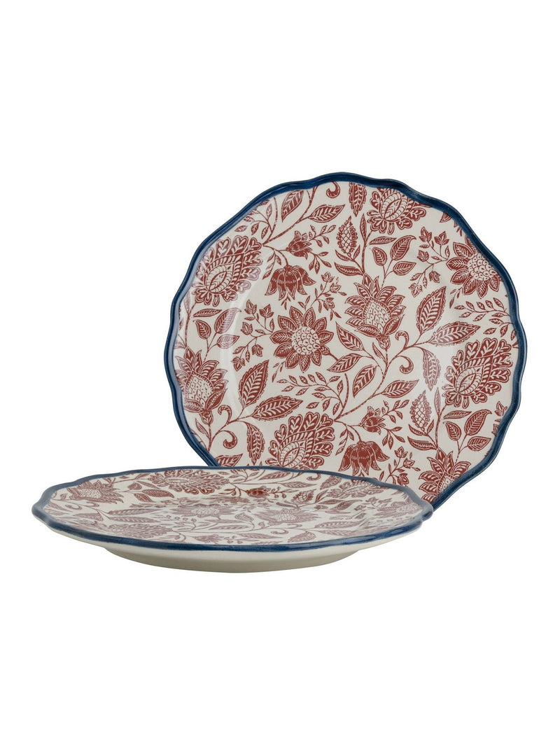 Laura Ashley Hedingham terracotta scalloped dinner plates set of 2 27cm, UK version