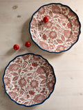 Laura Ashley Hedingham terracotta scalloped dinner plates set of 2 27cm, UK version