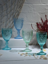 Next Artland Set of 4 Blue Marine Glass Goblets 16.5cm- Buy online at McGrocer