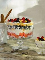Next Artland Clear Pearl Ridge Glass Trifle Bowl 19cm- Buy online at McGrocer