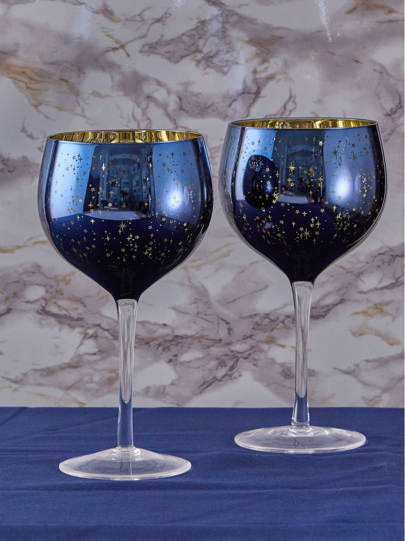 Artland Blue Galaxy Gin Gläser Set mit 2 Stück – Britisches Produkt