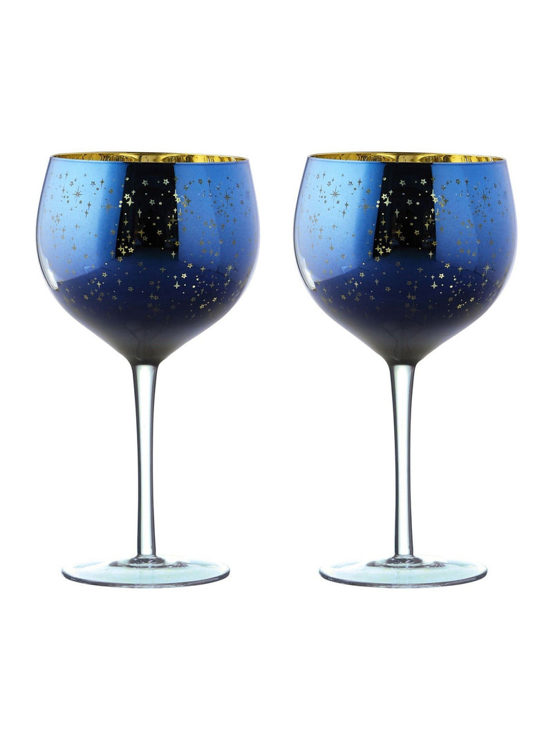 Artland Blue Galaxy Gin Gläser Set mit 2 Stück – Britisches Produkt