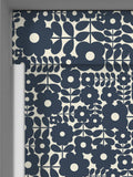Orla Kiely navy blue Criss-Cross Stem roller blind, made to measure, UK version