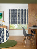 Orla Kiely navy stripe cotton roman blind - British product