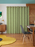 Orla Kiely Basil Green Criss Cross Stem curtains, UK version