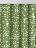 Orla Kiely Basil Green Criss Cross Stem curtains, UK version