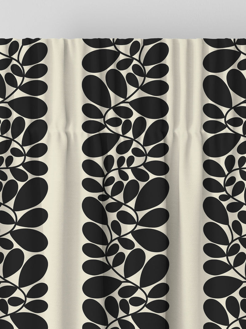 Orla Kiely Black Sycamore Stripe made to measure curtains (British brand)
