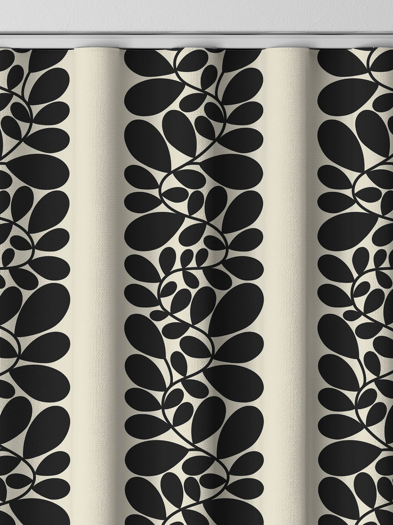 Orla Kiely Black Sycamore Stripe made to measure curtains (British brand)