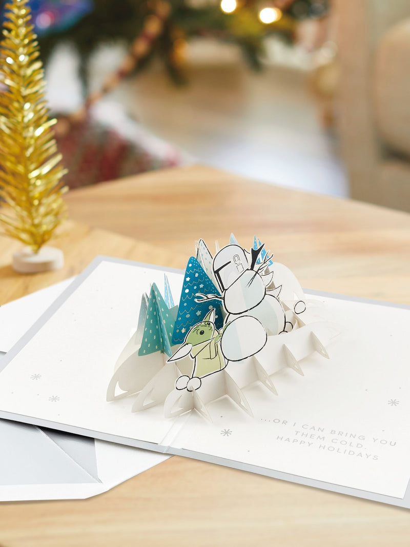 Hallmark White 3D Pop Up The Mandalorian Design Christmas Card