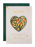 White Keepsake Bauble Design Christmas Card for Wife, 22.8x15.9cm