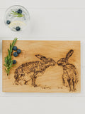 Selbrae House Natural Kissing Hare serving board 30cm x 20cm (British brand)