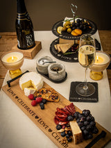 Next Selbrae House Oak Love & Celebrate Tray with Black Steel Handles Wooden Serving Tray 47x15.5x6cm- Buy online at McGrocer