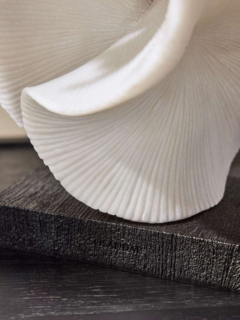 Sosandar White Ornament coral-textured decorative sculpture 29cm height (British brand)