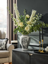 Next Laurence Llewelyn-Bowen Ivory Black Toile Print Ceramic Vase 30cm Height- Buy online at McGrocer