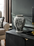 Laurence Llewelyn-Bowen ivory black toile print ceramic vase 30cm height, UK version