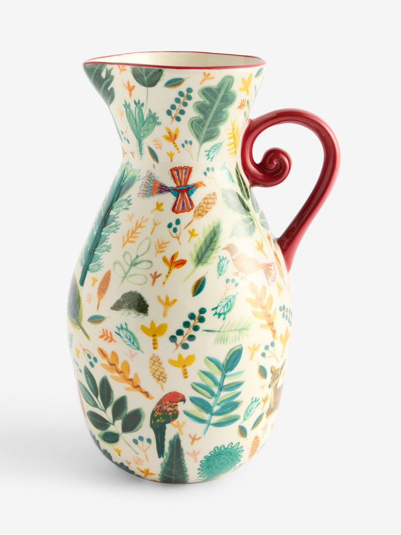 Lucy Tiffney red/green leaf jug vase, UK version