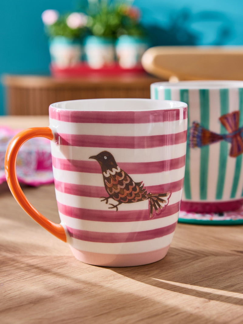 Lucy Tiffney striped stoneware mugs set of 4, UK version