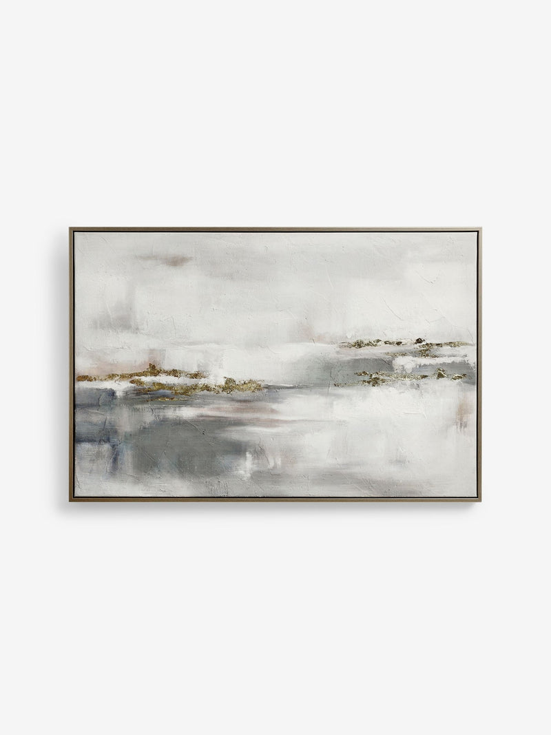 Lipsy natural cream ombre gold foil wall art 90cm x 60cm x 4cm, UK version