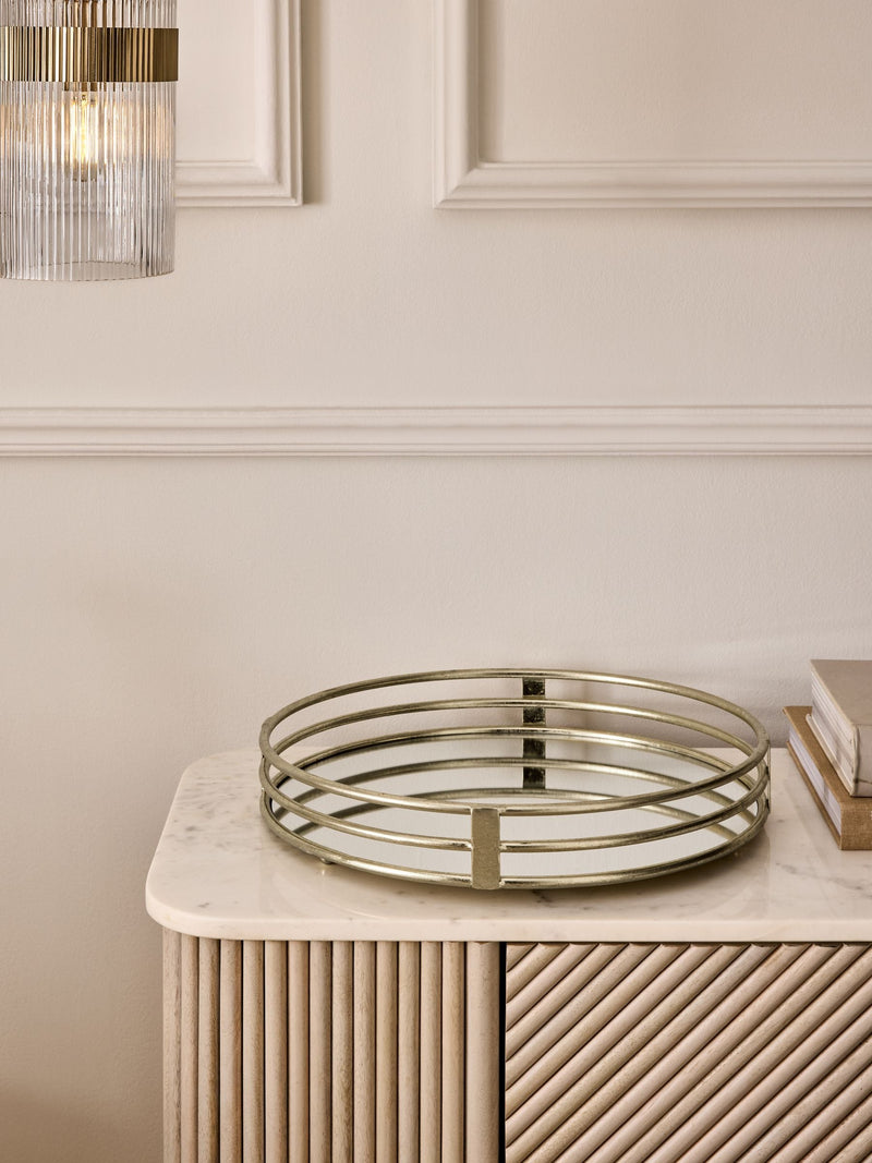 Lipsy gold round mirror serving tray 40cm, UK version
