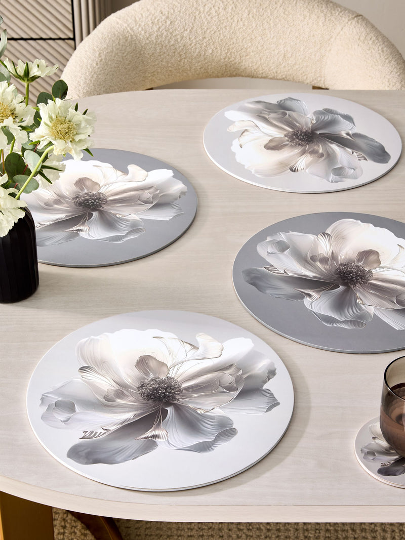 Lipsy set of 4 purple and cream floral placemats, imported from the UK