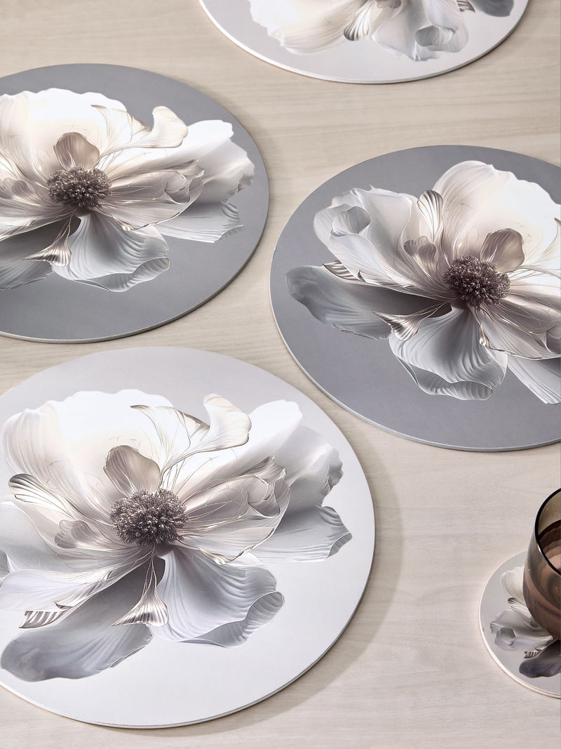 Lipsy set of 4 purple and cream floral placemats, imported from the UK