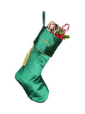 Dibor green velvet Christmas stocking with tassel - British product