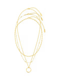 Orelia London gold tone open circle three row necklace, imported from the UK