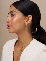 Next Orelia London Gold Tone Pearl Drop Huggie Hoop Earrings- Buy online at McGrocer