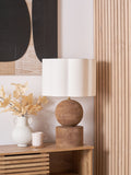 Pacific Lifestyle white bloom handloom scalloped cylinder lampshade - British product