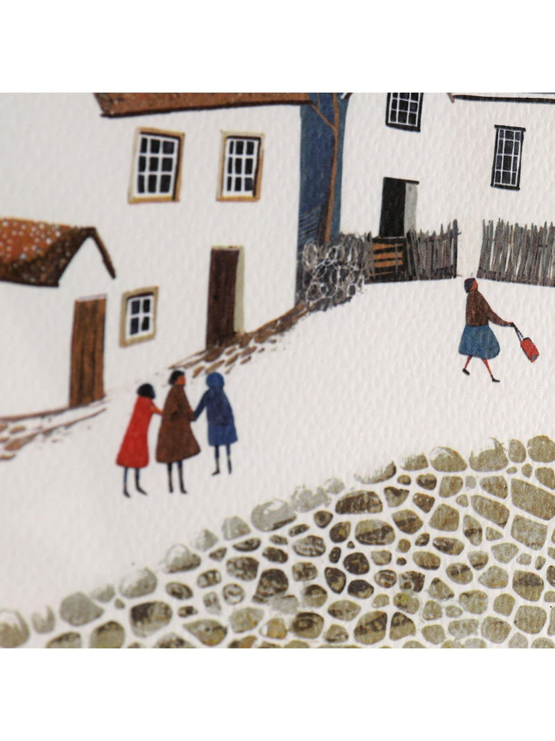 Multi Village on the Bay wall art with wood frame 42x42cm - British product