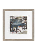 Multi Village on the Bay wall art with wood frame 42x42cm - British product