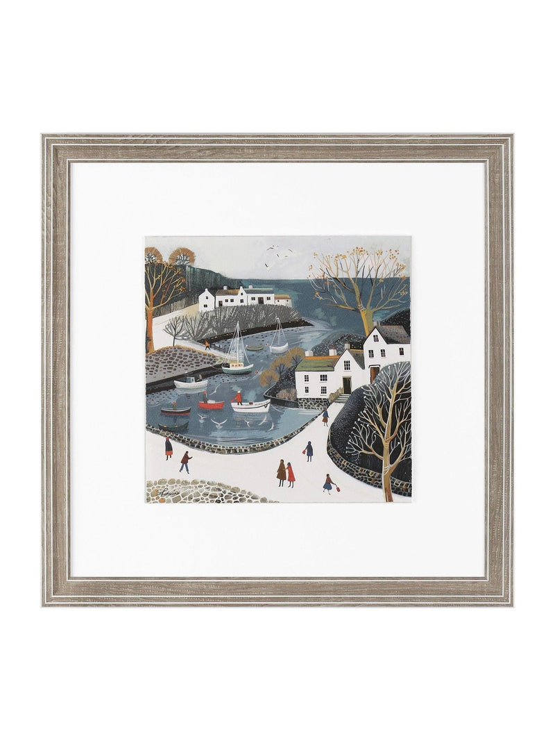 Village Haven wall art framed print 42cm x 42cm - British product