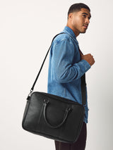Next Black Faux Leather Briefcase 30cm x 38cm x 9cm- Buy online at McGrocer
