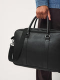 Black faux leather briefcase with carry handles - British product