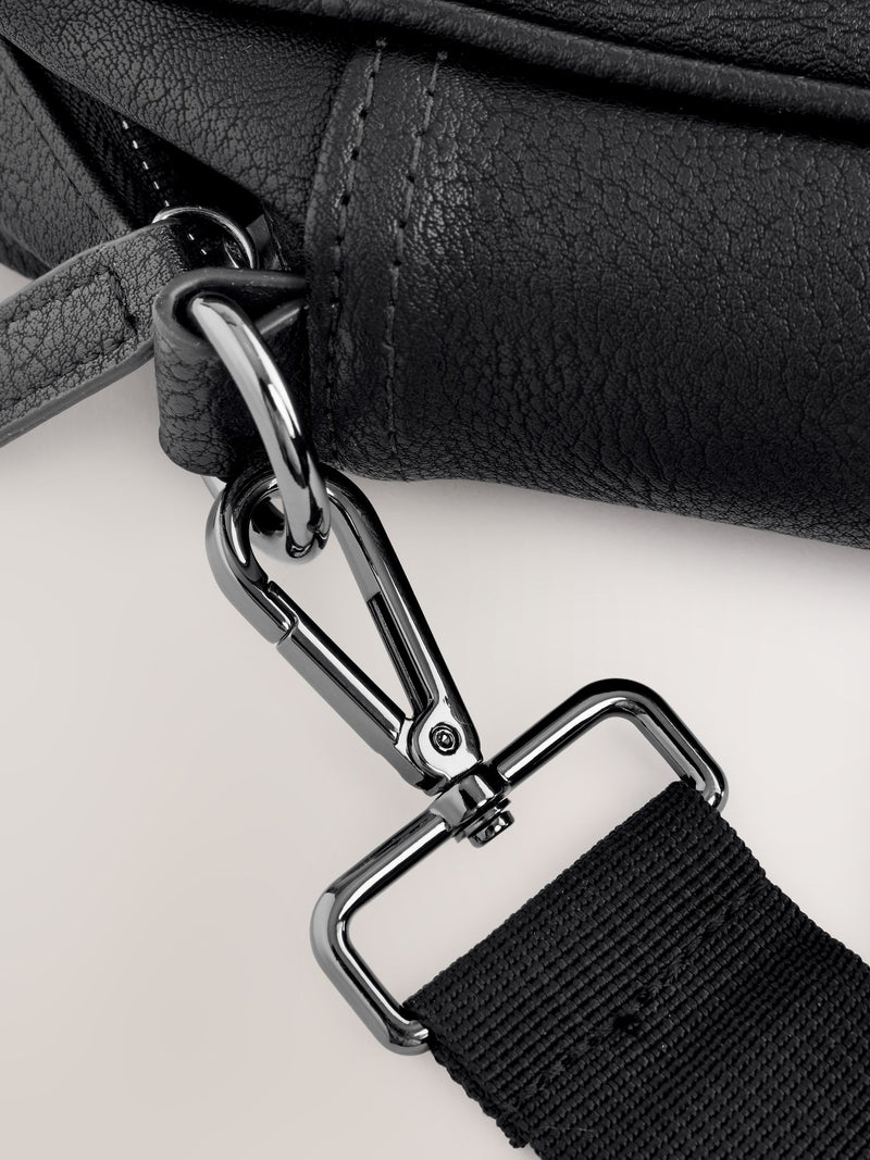 Black faux leather briefcase with carry handles - British product
