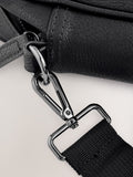 Black faux leather briefcase with carry handles - British product
