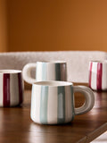 MADE.COM Multi Sable Stripe Mugs Set of 4, imported from the UK